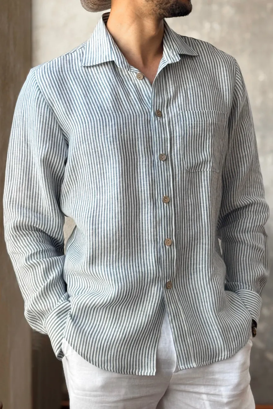 John pellavapaita, blue stripe