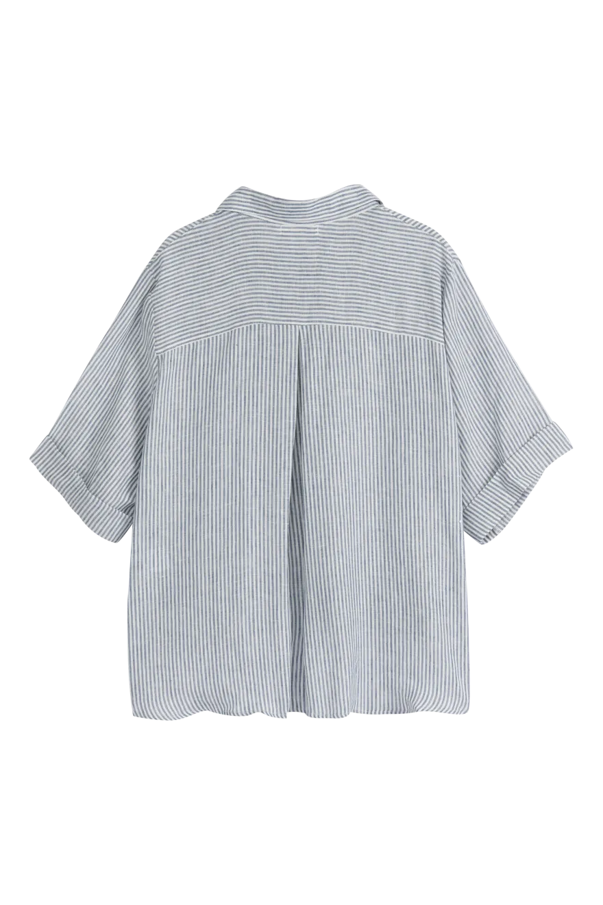 Junette pellavapaita, blue stripe
