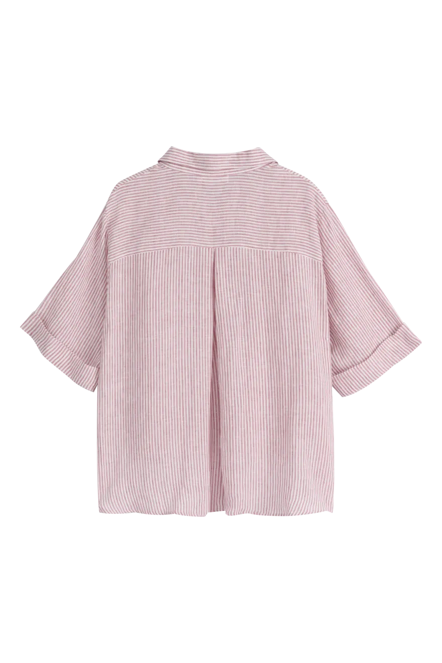 Junette pellavapaita, pink stripe