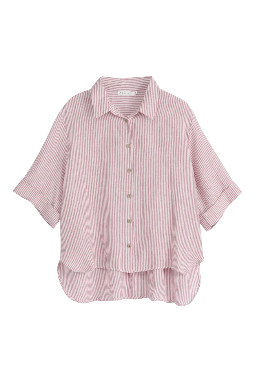 Junette pellavapaita, pink stripe