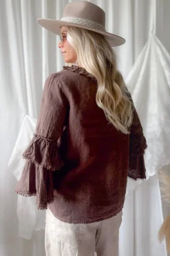 Lace frill pellavapaita, coffee