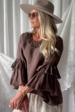 Lace frill pellavapaita, coffee