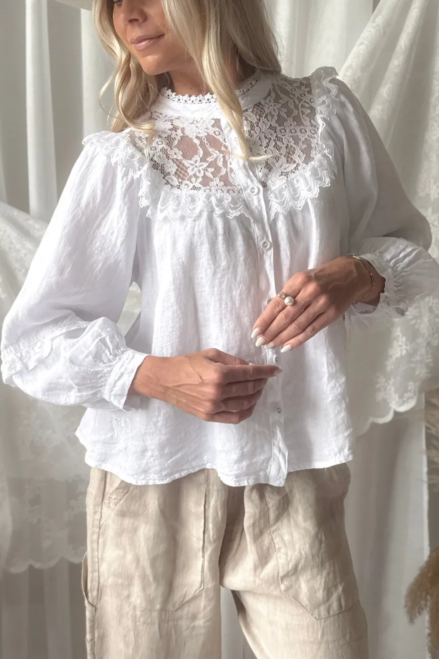 Lace muse pellavapaita, valkoinen