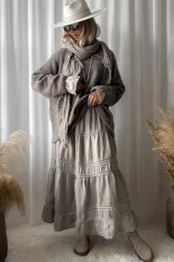 Lace Salsa pellavahame, taupe
