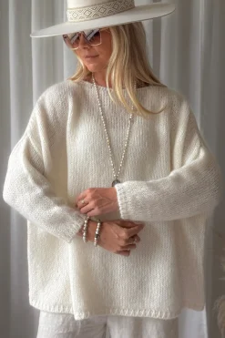Lise alpakkasekoiteneule, luonnonvalkoinen