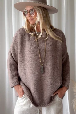 Lise alpakkasekoiteneule, taupe