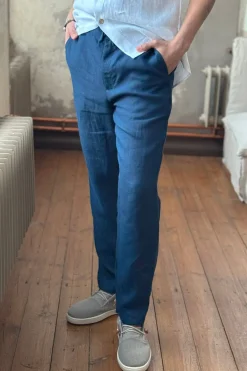 Loose pellavahousut, navy