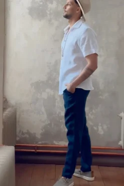 Loose pellavahousut, navy