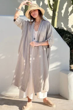 Louisa pellavatakki, taupe