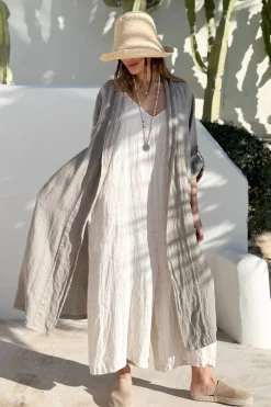 Louisa pellavatakki, taupe