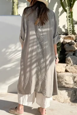 Louisa pellavatakki, taupe