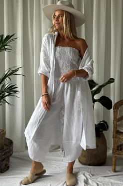 Louisa pellavatakki, valkoinen
