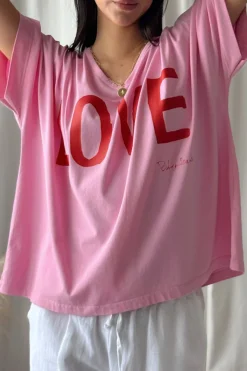 Love t-paita, pinkki-punainen