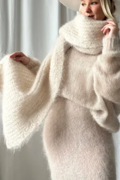 Magic mohairhuivi, luonnonvalkoinen