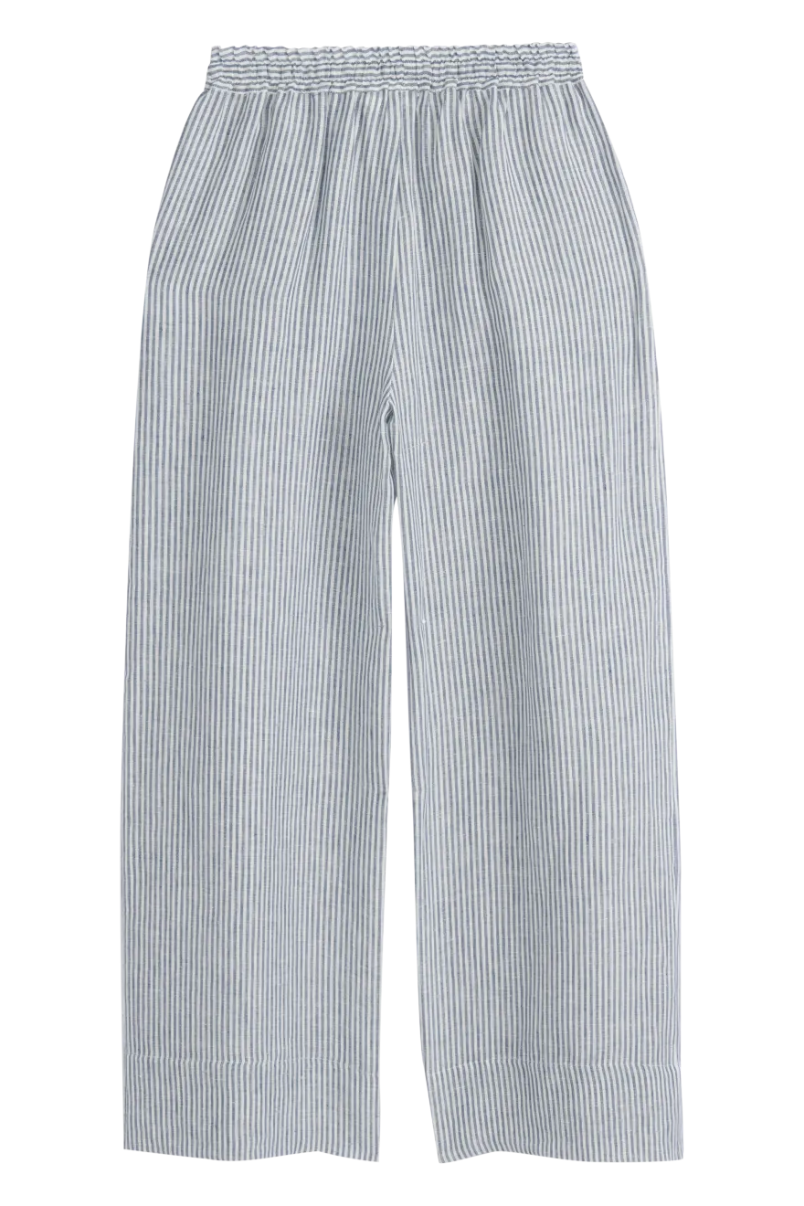Mallorca pellavahousut, blue stripe