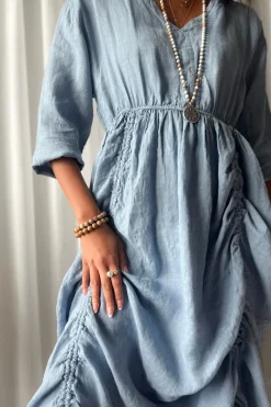 Maravilla pellavamekko, denim blue