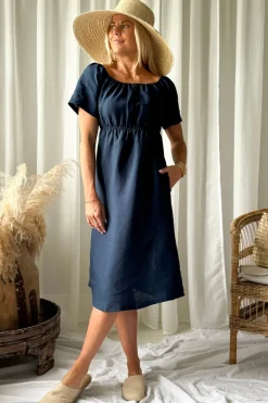 Marbella pellavamekko, navy