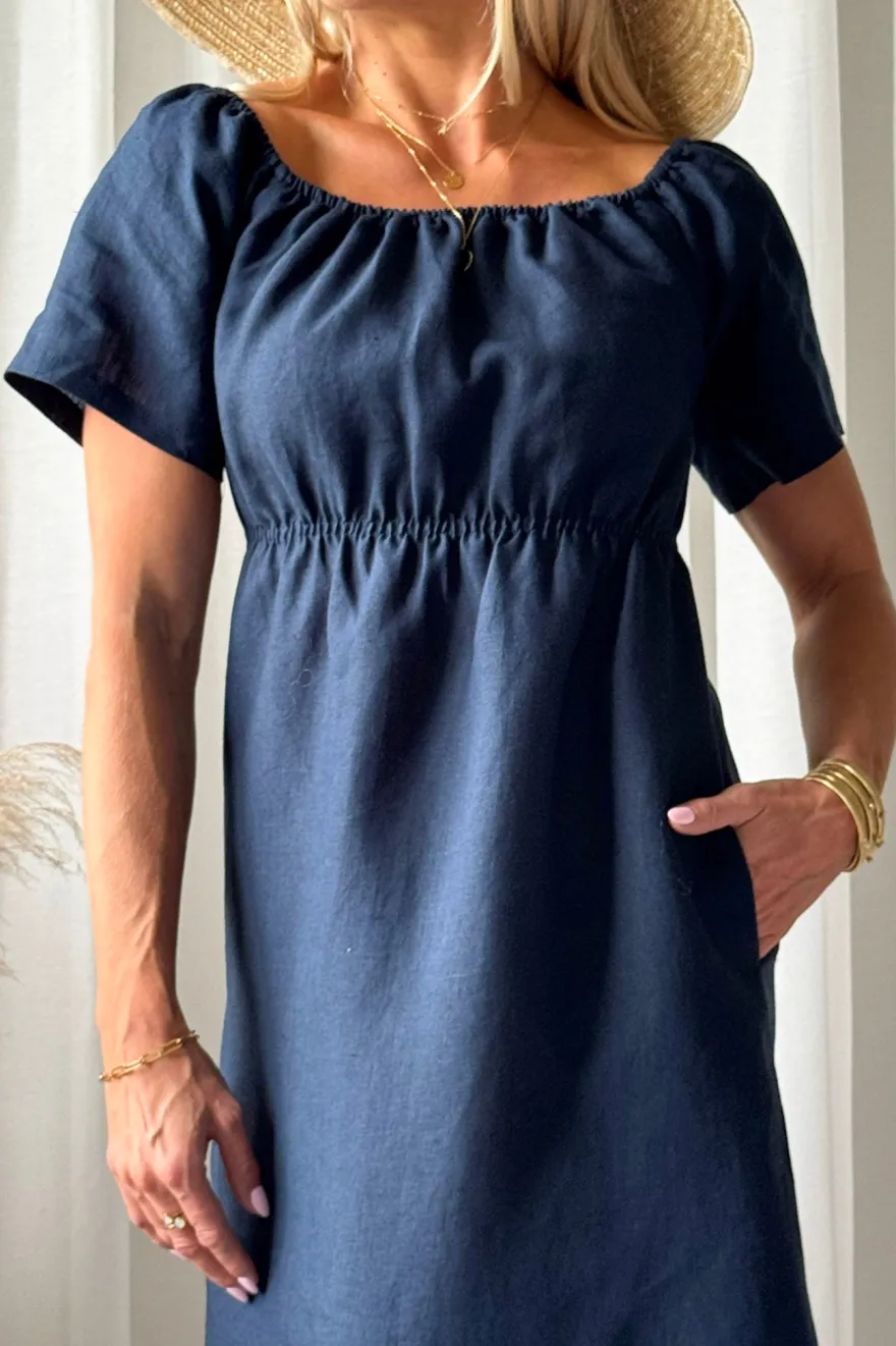 Marbella pellavamekko, navy
