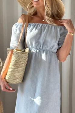 Marbella pellavamekko, oxford blue