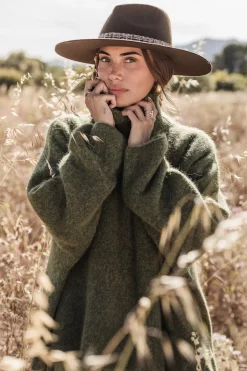 Marlene alpakkasekoitepooloneule, forest green