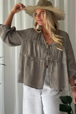 Mediterranean dream pellavapaita, taupe