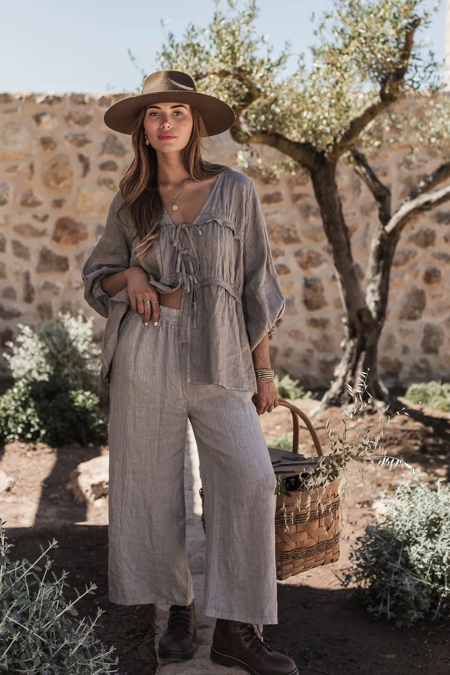 Mediterranean dream pellavapaita, taupe
