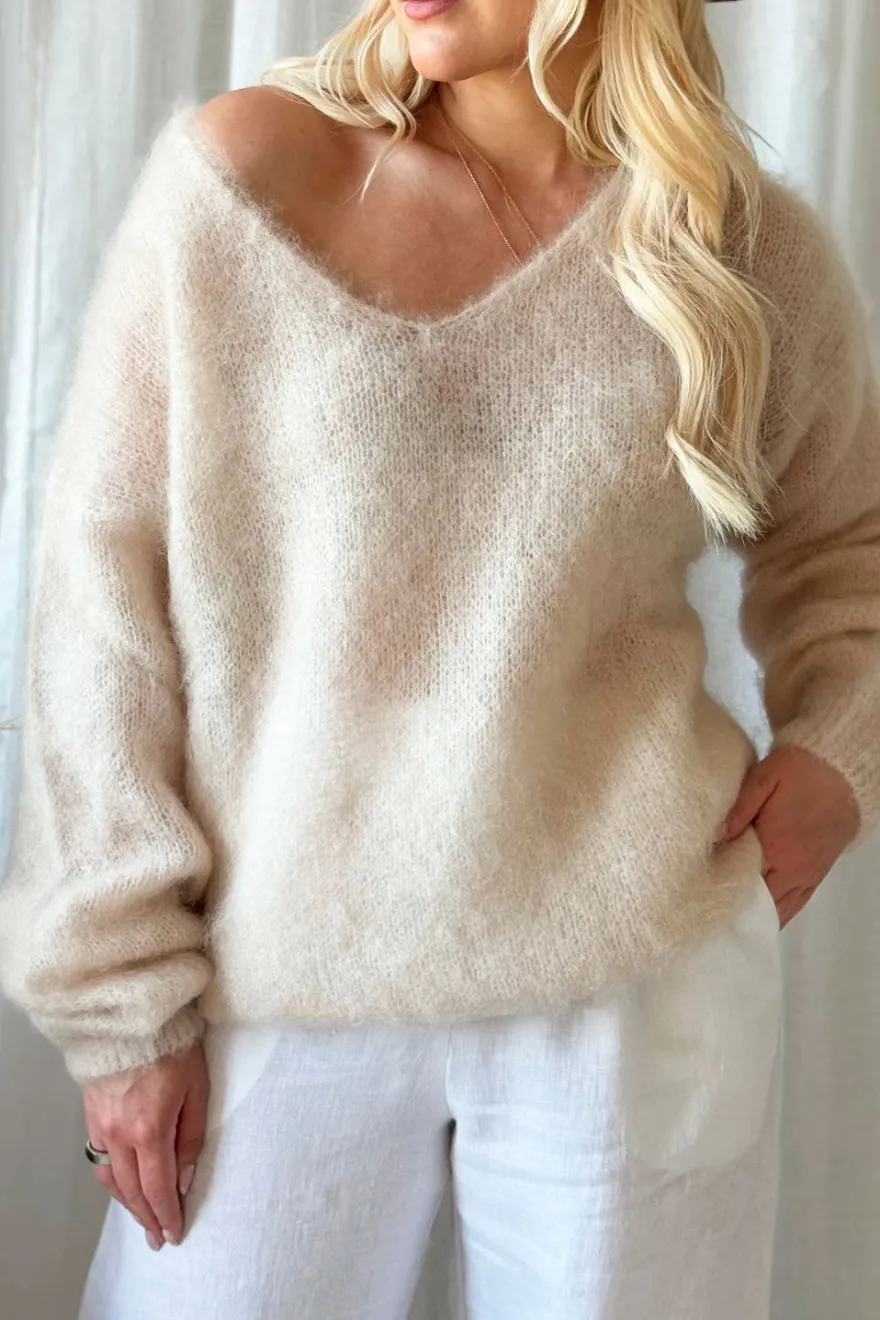 Mohair heaven neule, beige