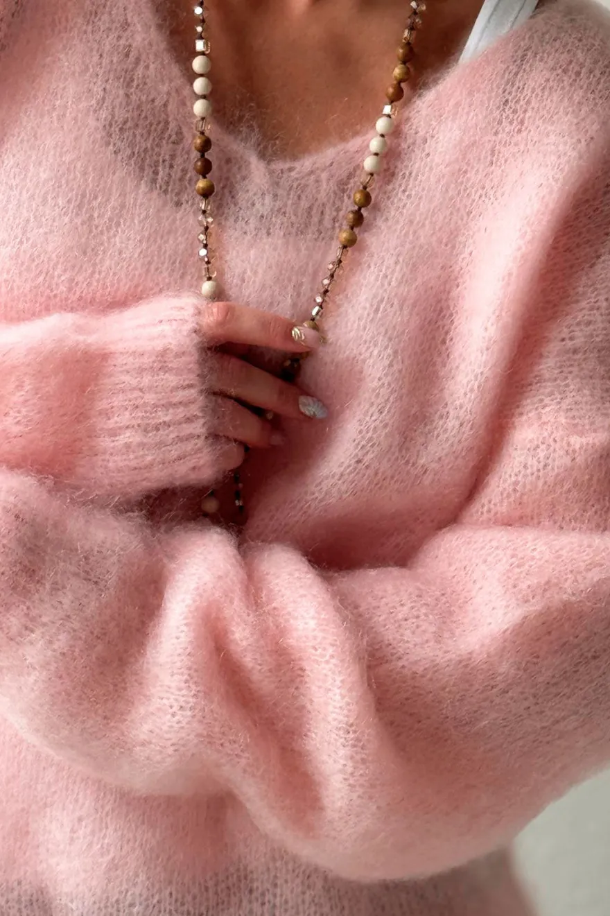 Mohair heaven neule, rose