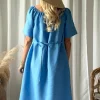 Moraira pellavamekko midi, heavenly blue