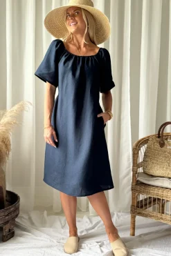 Moraira pellavamekko midi, navy