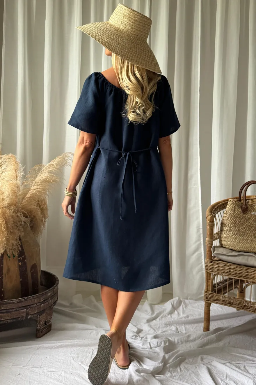 Moraira pellavamekko midi, navy