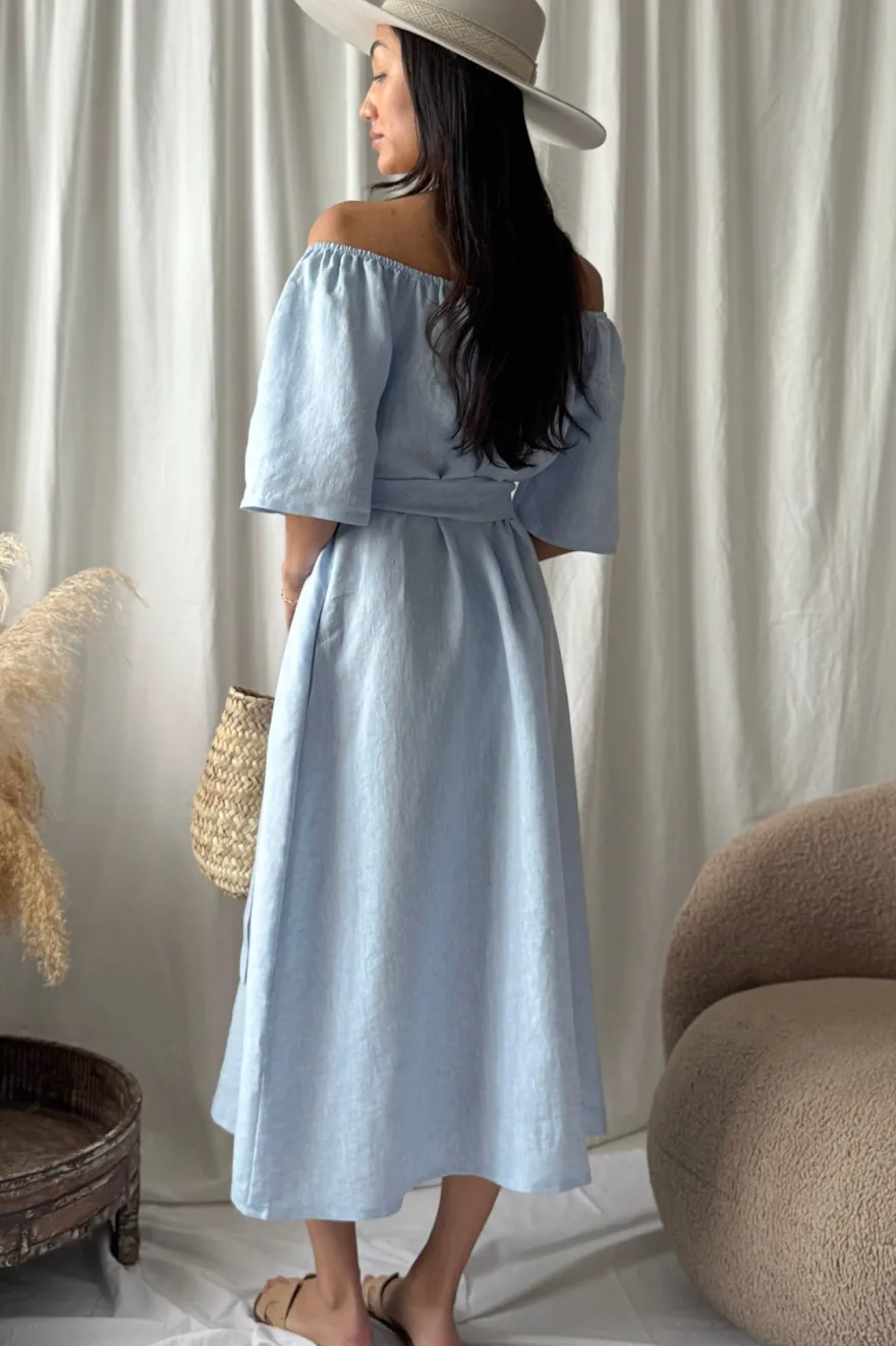 Moraira pellavamekko, oxford blue