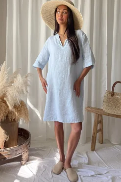 Natalie pellavatunika, vaaleansininen