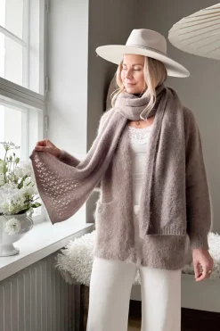 Nice mohairhuivi, taupe