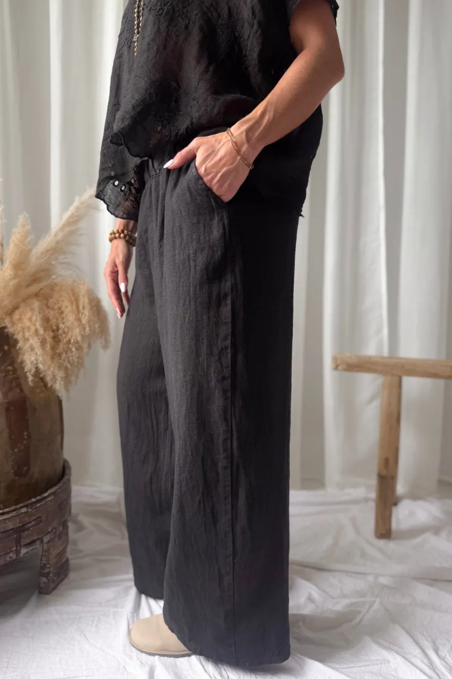 Paloma pellavahousut, musta