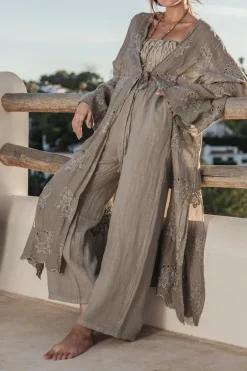 Paloma pellavahousut, taupe