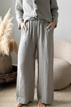 Paloma pellavahousut, taupe