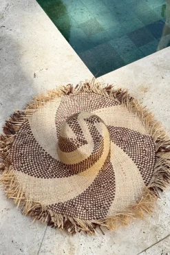 Pamela rafia sombrero hattu, natural ruskea