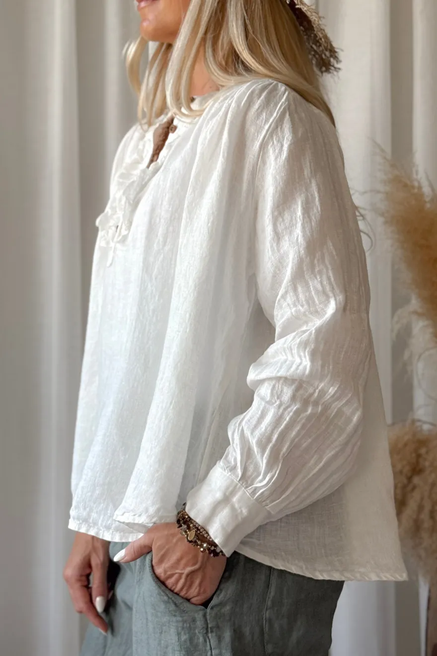 Rosalie pellavapaita, luonnonvalkoinen