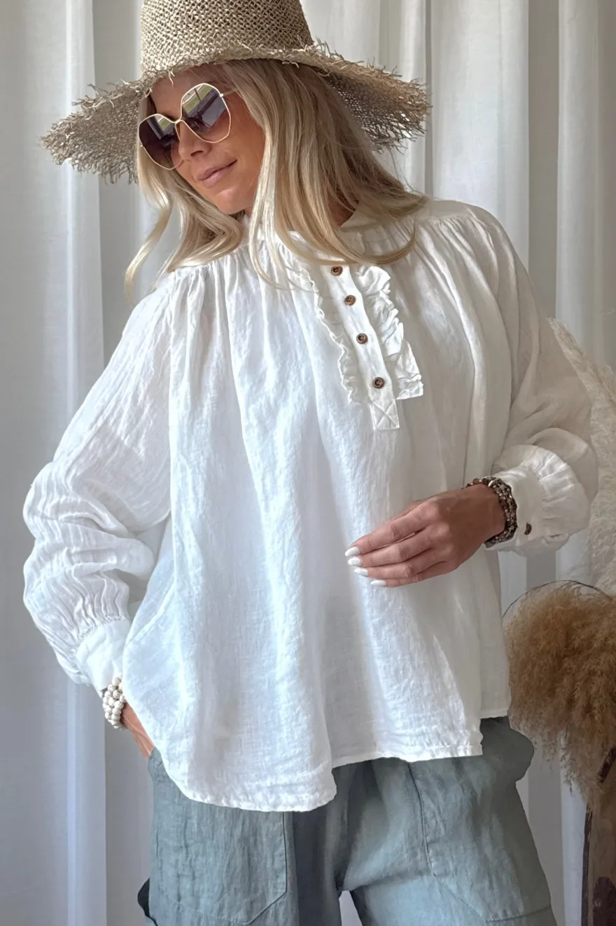 Rosalie pellavapaita, luonnonvalkoinen