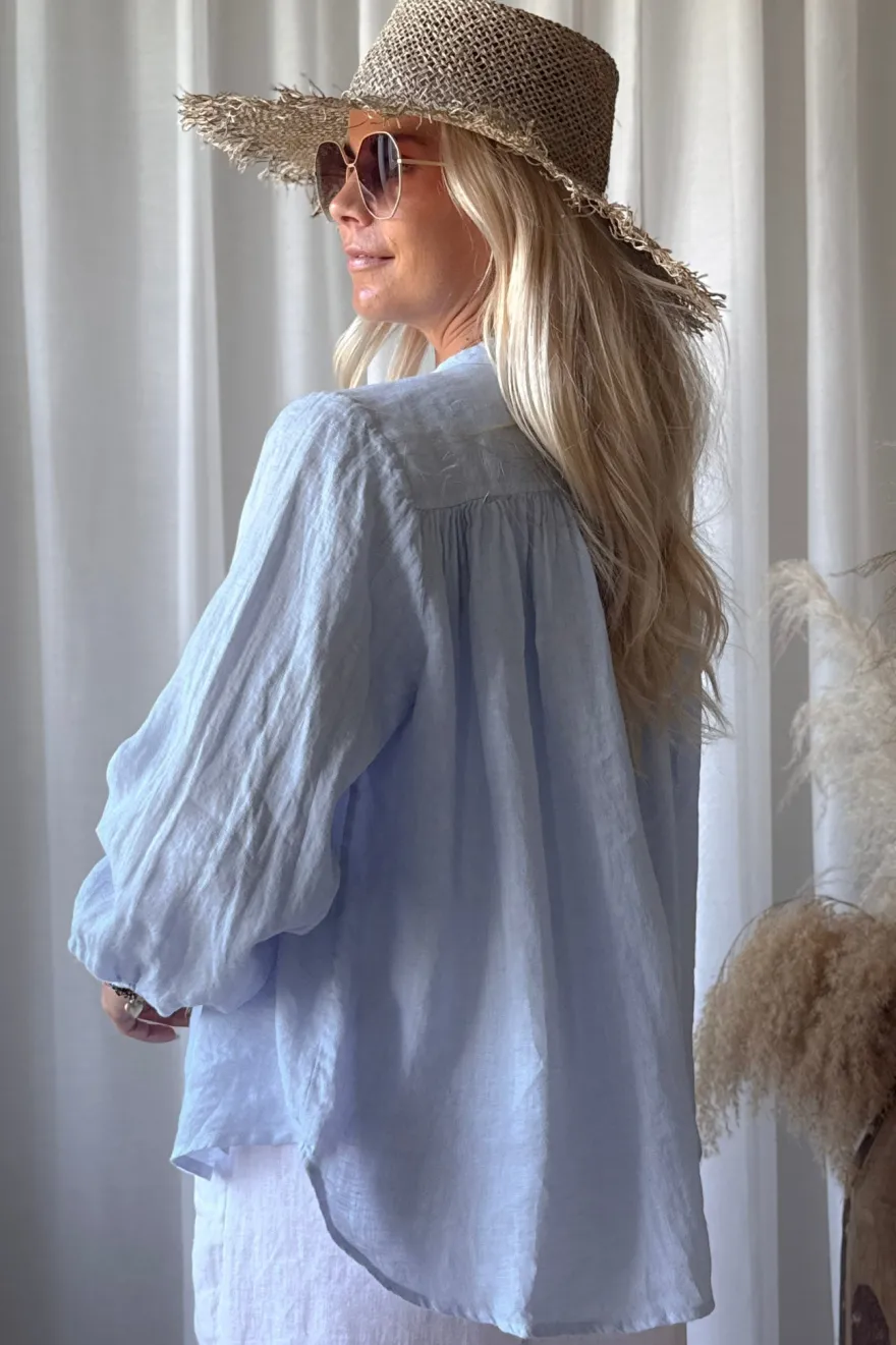 Rosalie pellavapaita, vaaleansininen