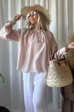 Rosalie pellavapaita, vaaleanpunainen