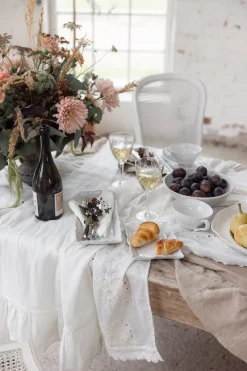 Rustic pellava kaitaliina, antique white