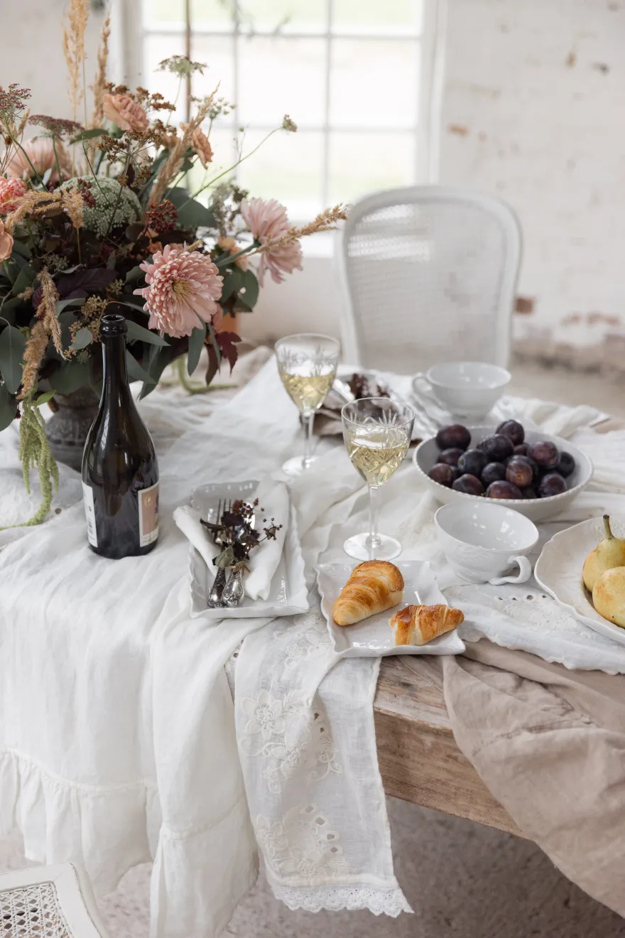 Rustic pellava kaitaliina, antique white