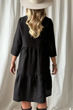 Sarah pellavamekko, musta