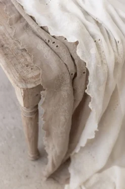Shabby pellavapöytäliina, antique white