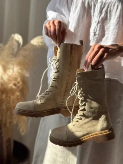 Siuxy nyörisaappaat, beige