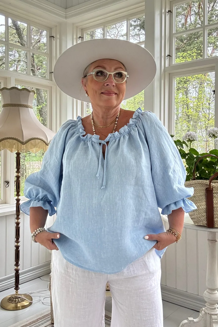 Sofia pellavapaita, oxford blue