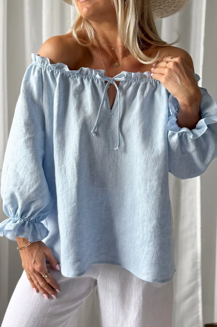 Sofia pellavapaita, oxford blue