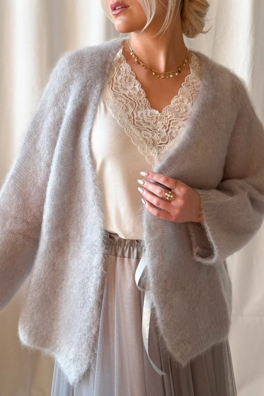 Soft life neuletakki, pearl grey